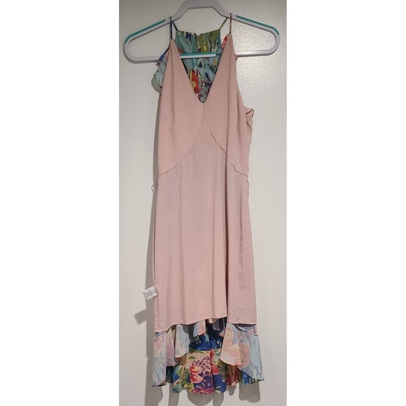 Badgley Mischka Belle Womens Ruffled Sleeveless Dress Multicolor Floral Size 2 - Picture 6 of 8